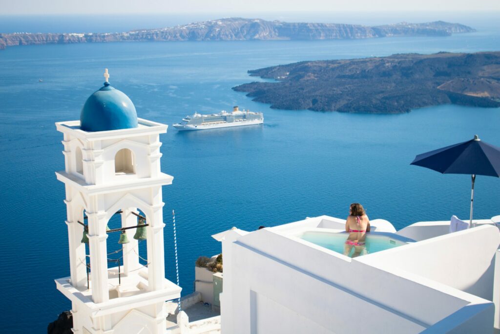 Hotel balcony overlooking the sea