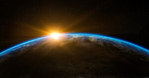 Picture of the Earth from space.
