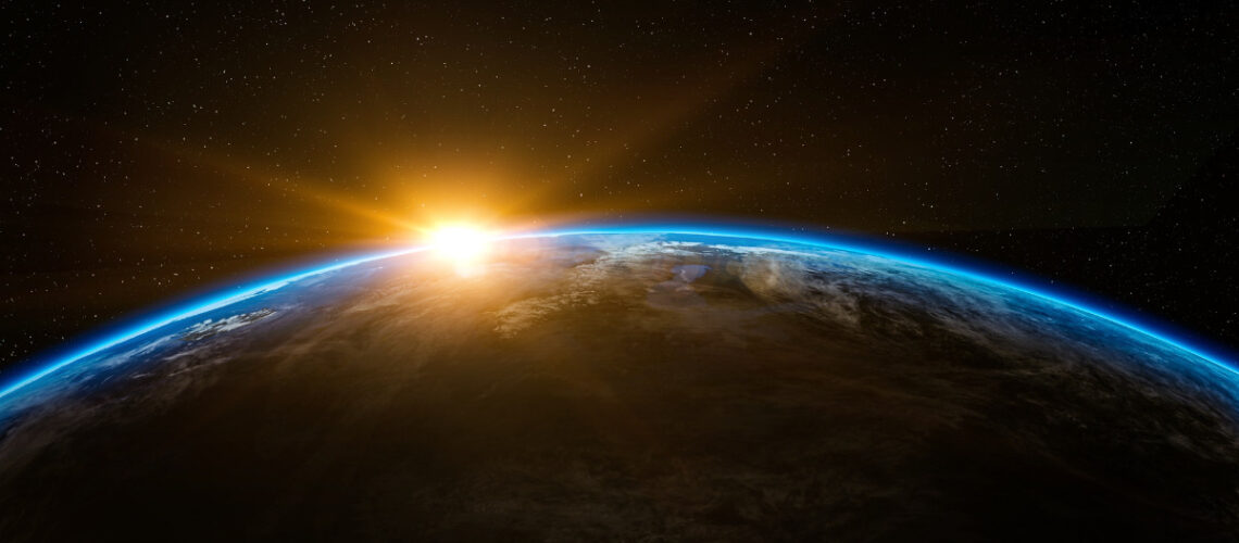 Picture of the Earth from space.