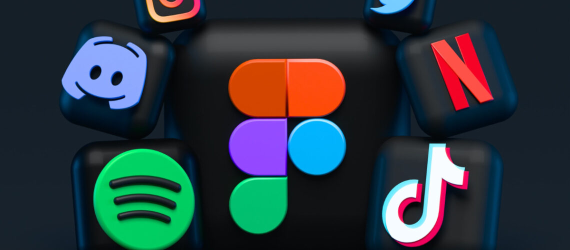 animated graphic of social media logos